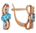 Серьги с топазом и фианитом СЛ-340К-Т 2010 г инфо 7286r.