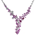 Колье, серебро 925, рубин синт, циркон 008 04 21slb-00009 2010 г инфо 7444r.