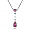 Колье Серебро 925 рубин синт, циркон 025 352 04 21ls-00017 2010 г инфо 7447r.
