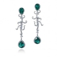 Серьги Серебро 925 изумруд кварц, циркон 025 352 01 21-02783 2010 г инфо 7473r.