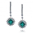 Серьги Серебро 925 изумруд кварц, циркон 025 352 01 21lsk-00011 2010 г инфо 7485r.
