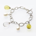 Серебряный браслет с жемчугом и кварцем Nasonpearl 2010 г инфо 7730r.