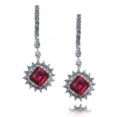 Серьги Серебро 925 рубин синт, циркон 025 352 01 21lsk-00012 2010 г инфо 7749r.