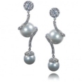 Серьги Серебро 925 жемч синт циркон 025 352 01 21-03195 2010 г инфо 7774r.