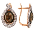 Серьги с бриллиантом и раухтопазом CE05-47878-37-CL-R 2009 г инфо 7951r.