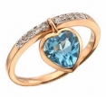 Кольцо с бриллиантом и топазом CR05-36692-76BL-R 2009 г инфо 7968r.