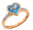 Кольцо с бриллиантом и топазом CR05-36703-76BL-R 2009 г инфо 7971r.