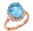Кольцо с бриллиантом и топазом CR02-04970-76KL-R 2009 г инфо 8024r.