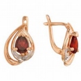 Серьги с гранатом и фианитом СЛ-116К-Г 2007 г инфо 2695u.